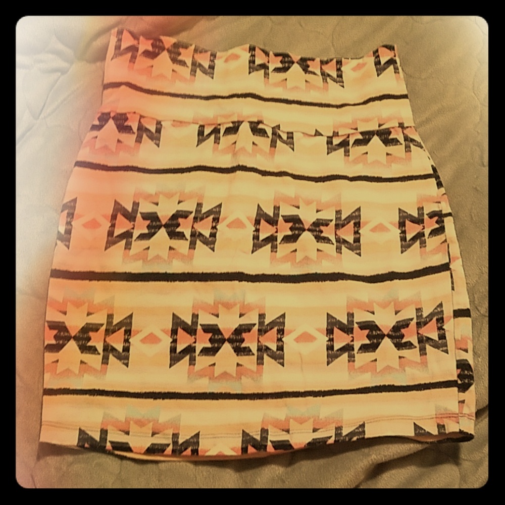 High waist stretchy printed skirt